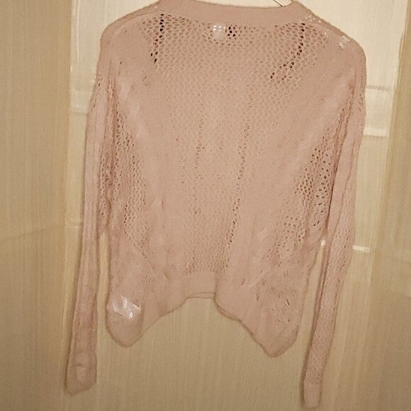 Divided Womens Pink Open Knit Sweater Large - Picture 2 of 6